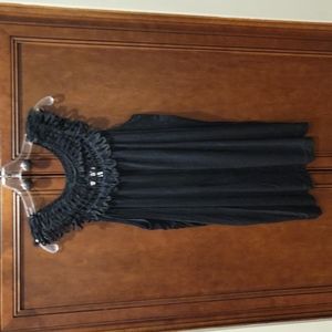 Dressbarn Black Long Tank Top With High rounded Neckline Sz Large  XL NWT Look